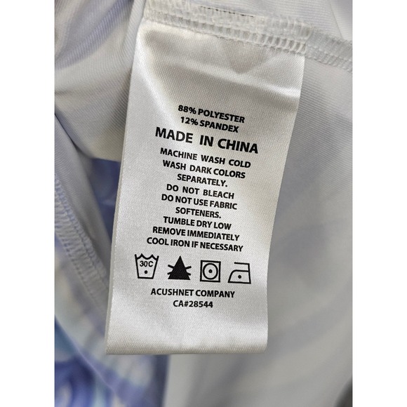 FootJoy Women's Golf Shirt Polo Large Blue Striped Performance Short Sleeve - Picture 5 of 5